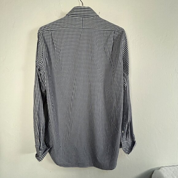 Polo Ralph Lauren Men Performance Gingham Button-Up Long-Sleeve Shirt Large Blue - Picture 2 of 8
